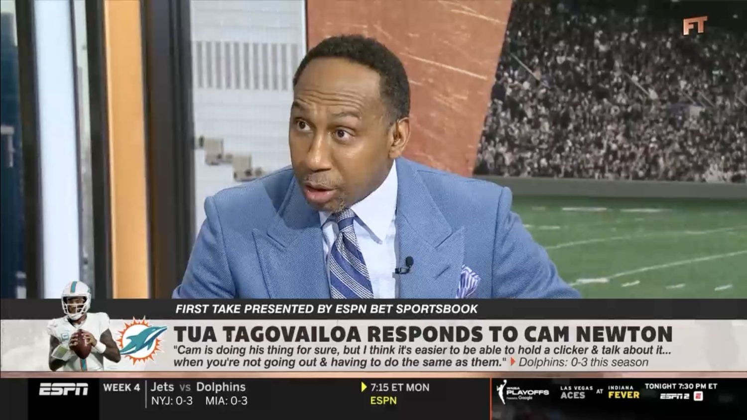 Stephen A. Smith torches Tua Tagovailoa for ‘asinine’ response to Cam Newton