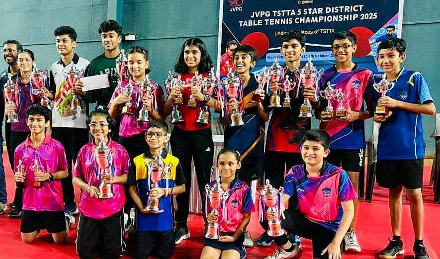 Sharveya Samant & Ananya Chande Shine In 5-Star TSTTA District Ranking Table Tennis Tournament