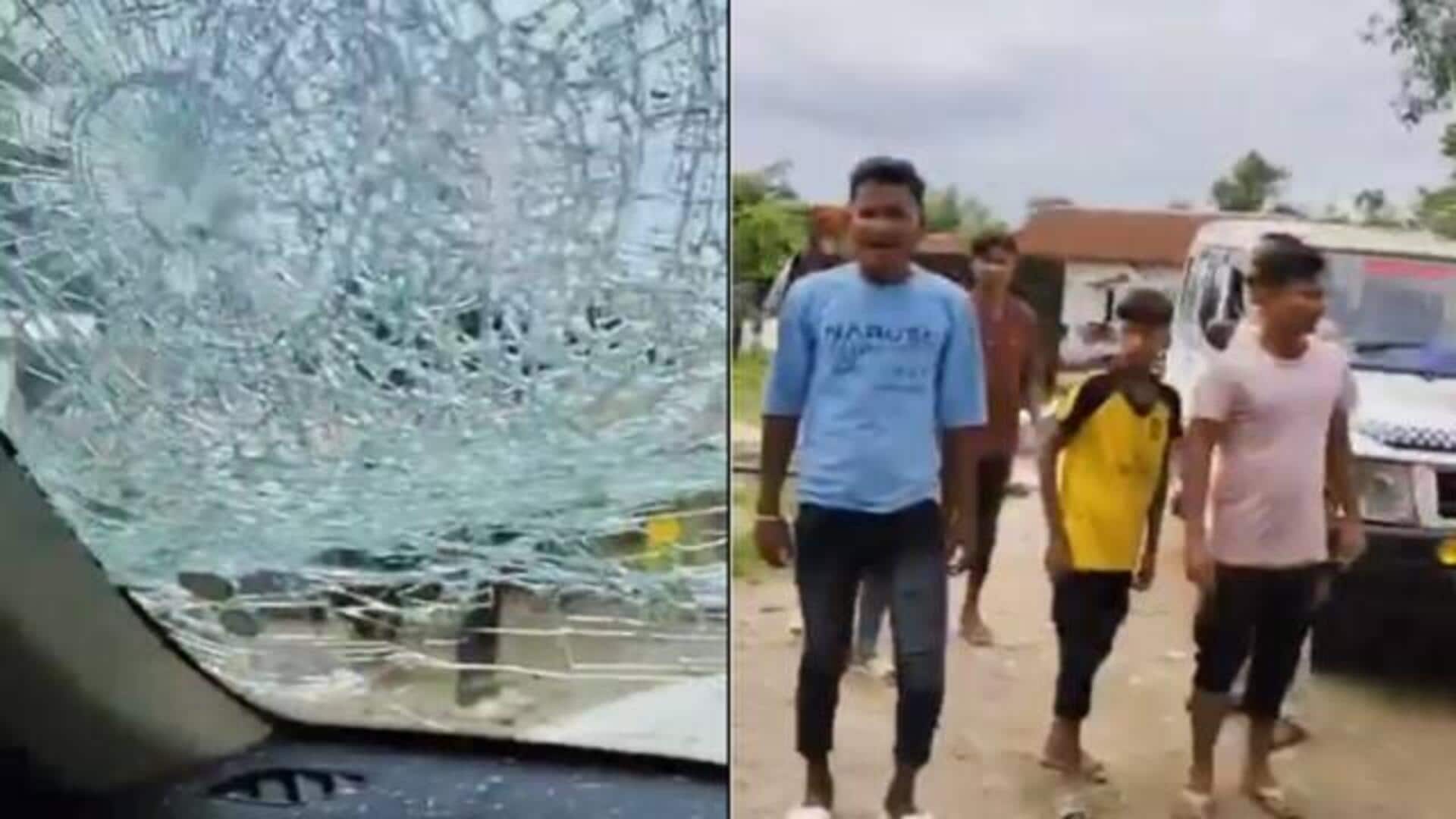 BJP MP bleeds from face after stones pelted in Bengal